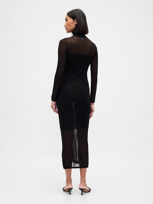Image number 2 showing, Sheer Turtleneck Maxi Sweater Dress
