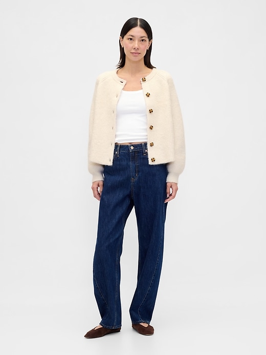 Image number 2 showing, Fuzzy Shaker Stitch Cardigan