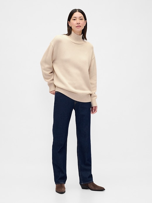 100% Cotton Oversized Mockneck Sweater