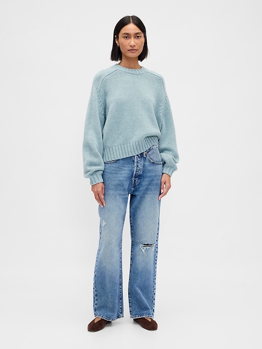 Image number 2 showing, Cotton-Blend Relaxed Crewneck Sweater