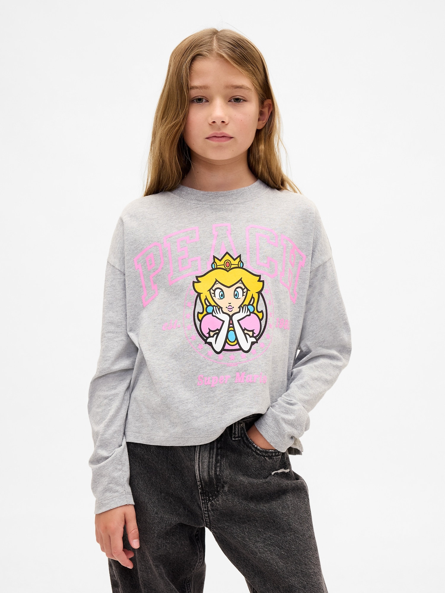 Kids Super Mario Oversized Graphic T-Shirt