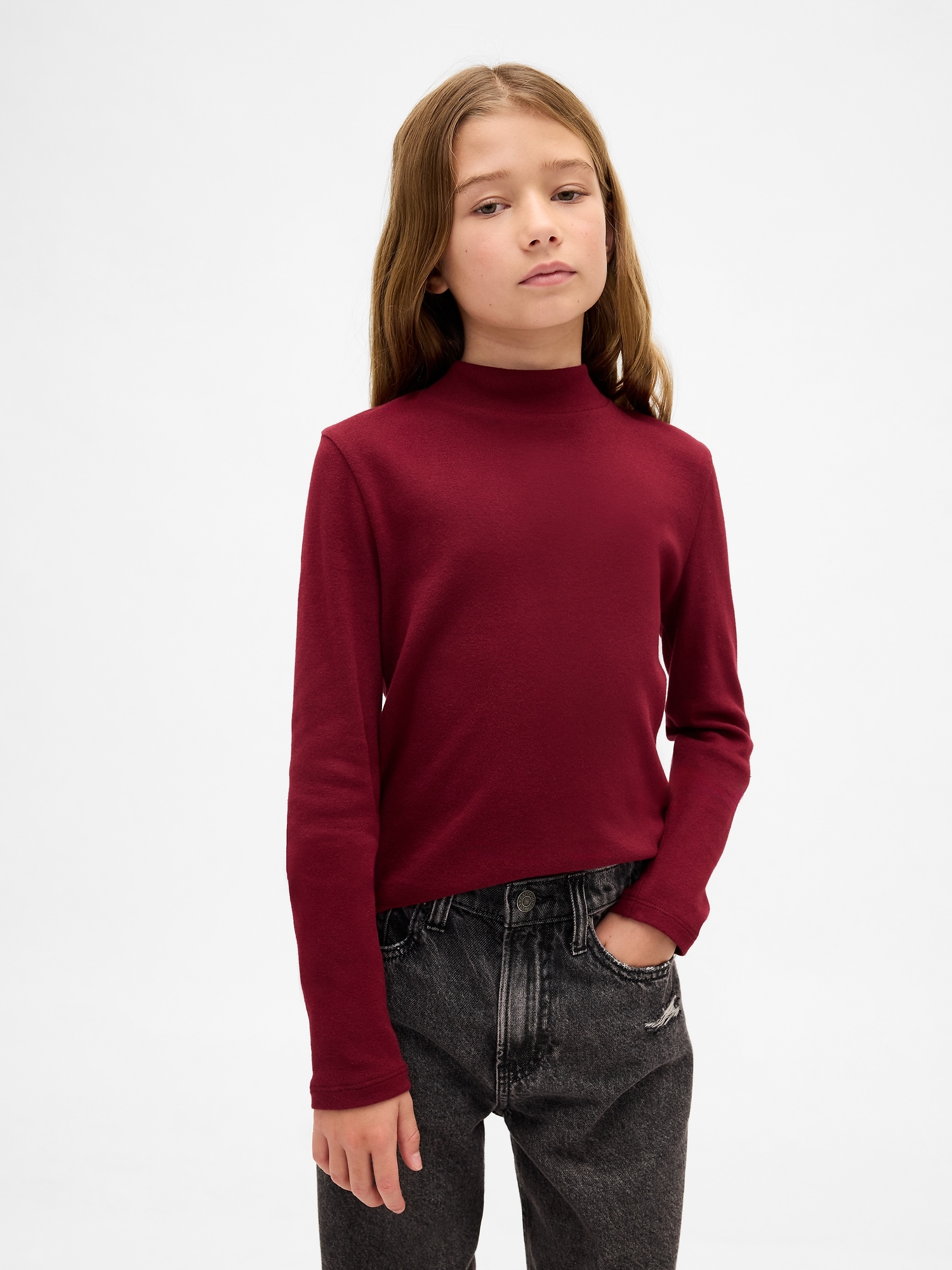 Kids Rib Mockneck T-Shirt