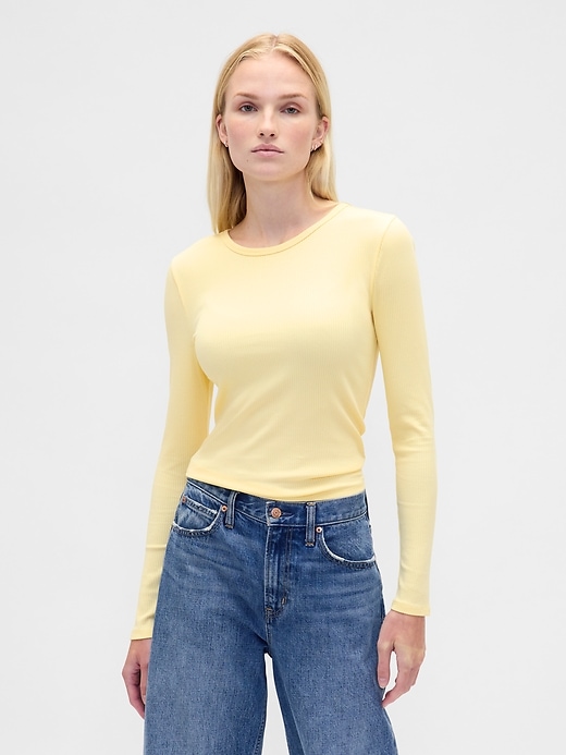 Image number 1 showing, Modern Compact Rib Crop T-Shirt