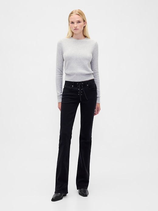 Image number 1 showing, Low Rise Long & Lean Lace-Up Jeans