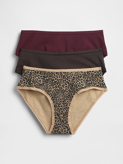 L'image numéro 4 présente Culotte taille basse en coton biologique extensible (paquet de 3)