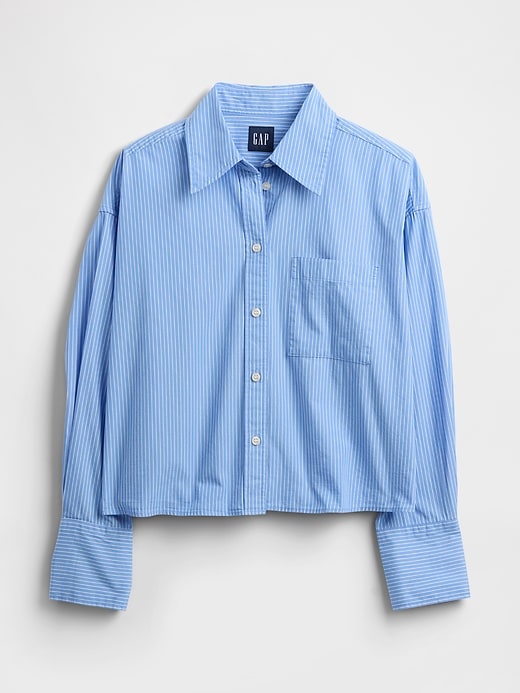 Image number 4 showing, Organic Cotton Straight-Hem Crop Shirt