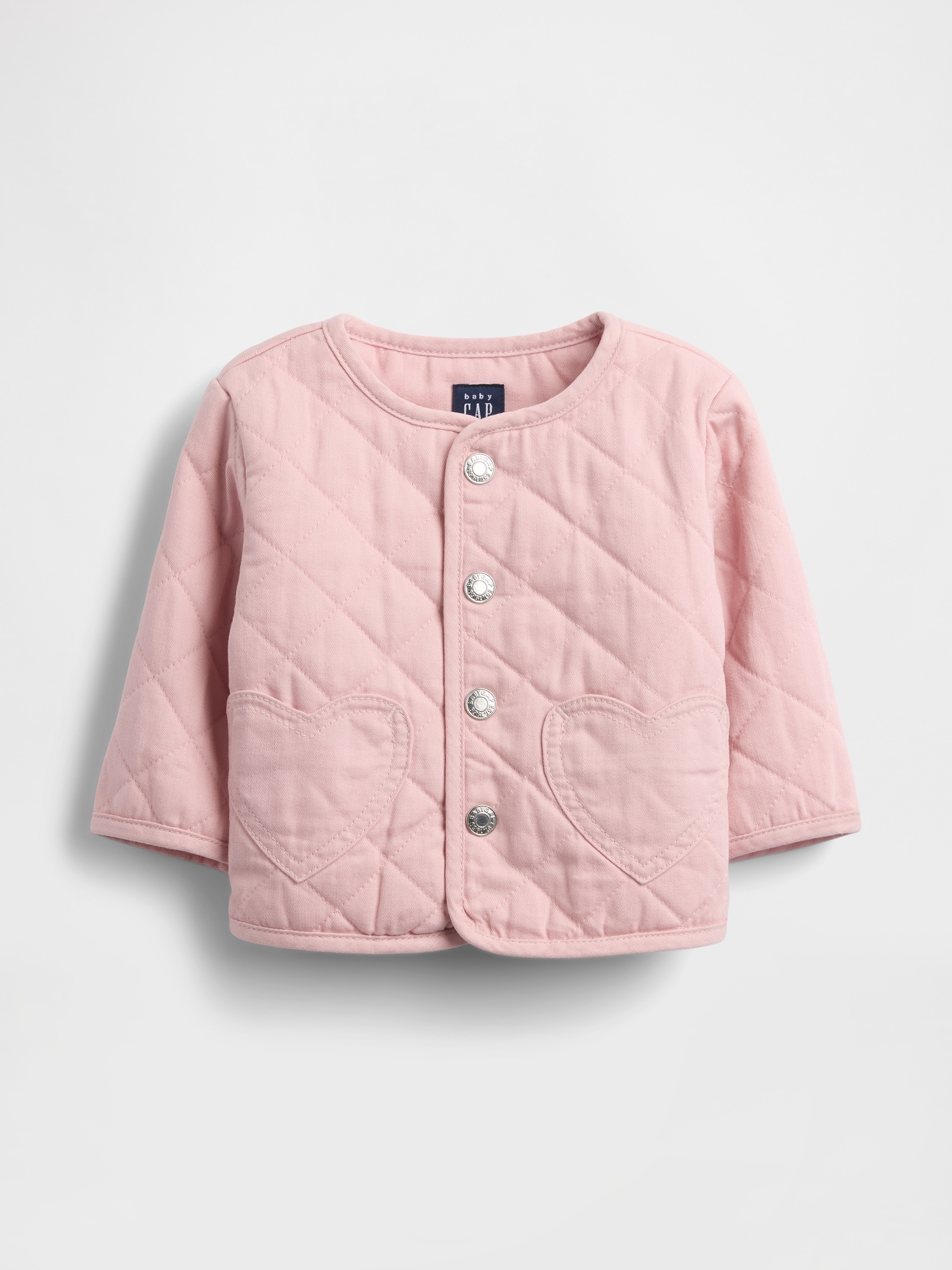 Baby Quilted Denim Heart Pocket Jacket