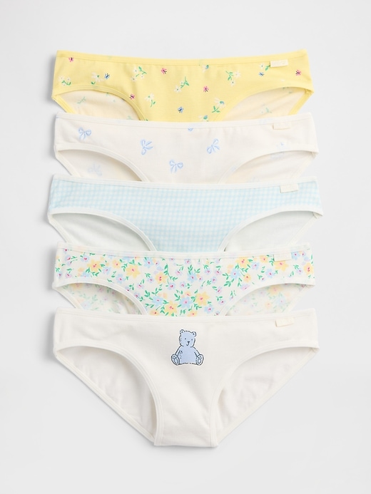 Image number 1 showing, Kids Organic Stretch Cotton Bikini Briefs (5-Pack)
