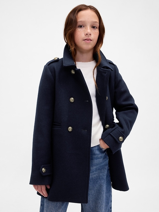 Image number 1 showing, Kids Wool-Blend Peacoat