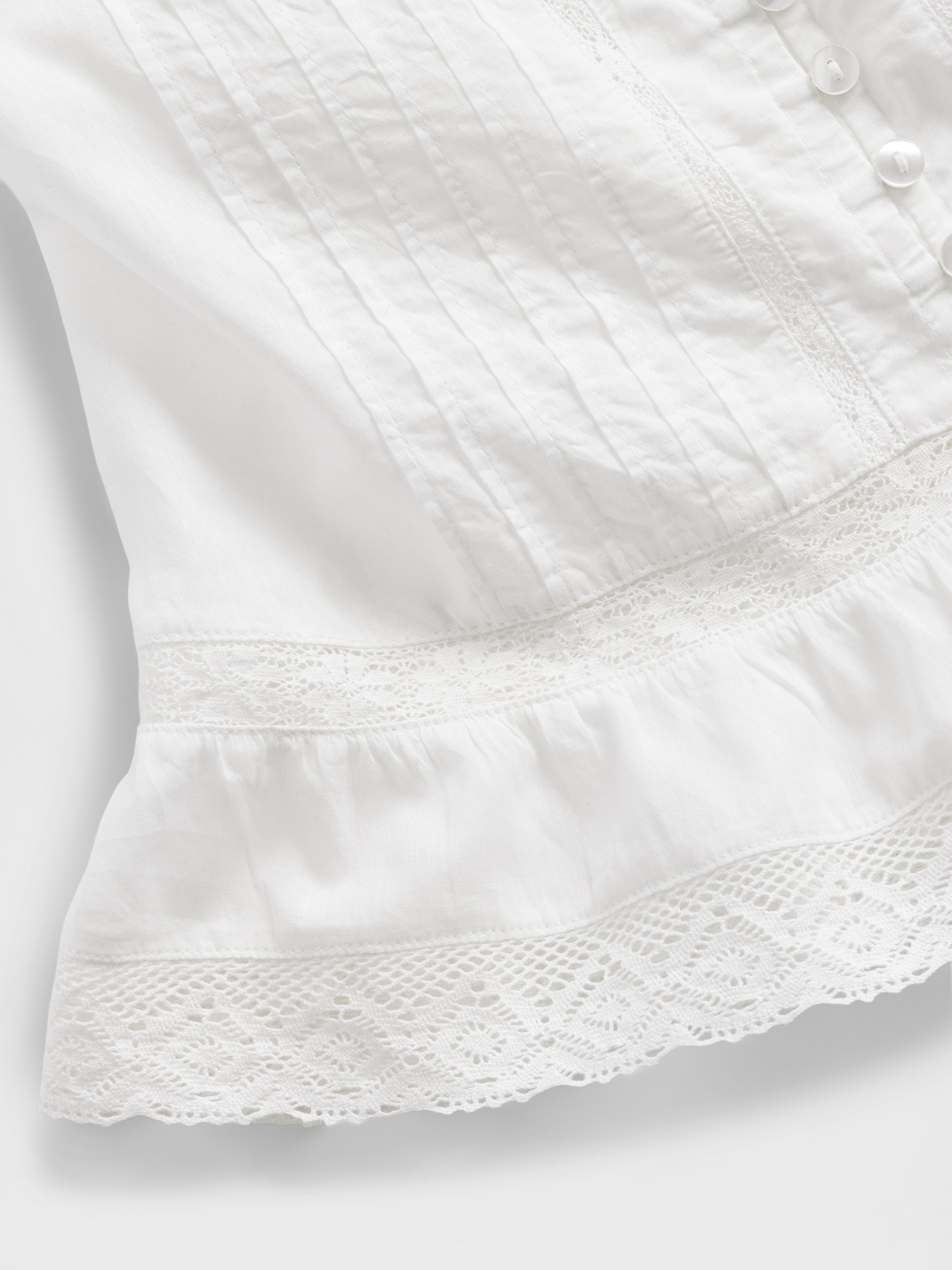 Lace Ruffle Voile Peplum Crop Top