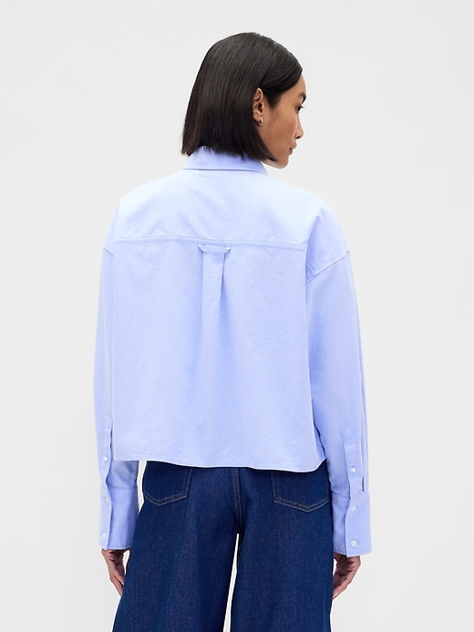 Image number 3 showing, Organic Cotton Straight-Hem Crop Shirt