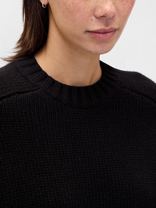 Image number 4 showing, Cotton-Blend Relaxed Crewneck Sweater