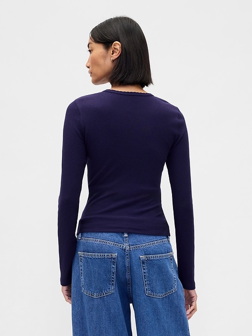 Image number 3 showing, Pointelle Rib T-Shirt