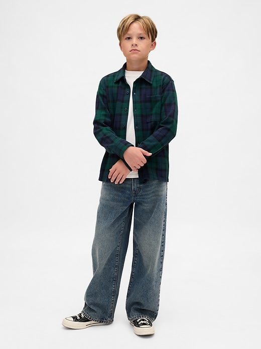 Image number 4 showing, Kids Knit Jersey Plaid Shirt