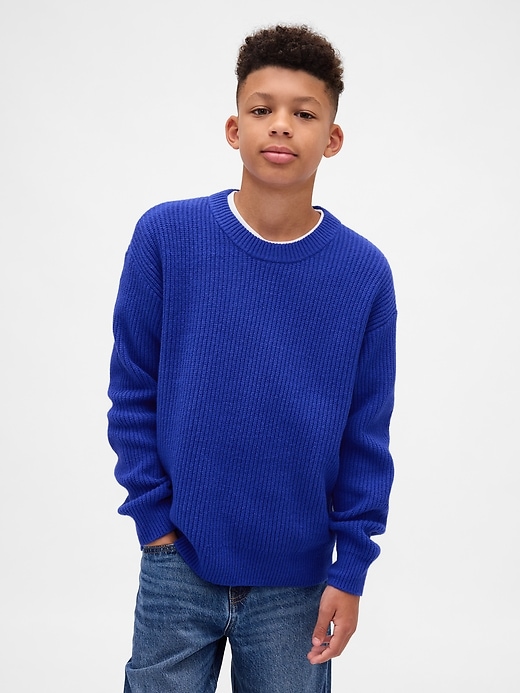 Image number 1 showing, Kids CashSoft Relaxed Crewneck Sweater