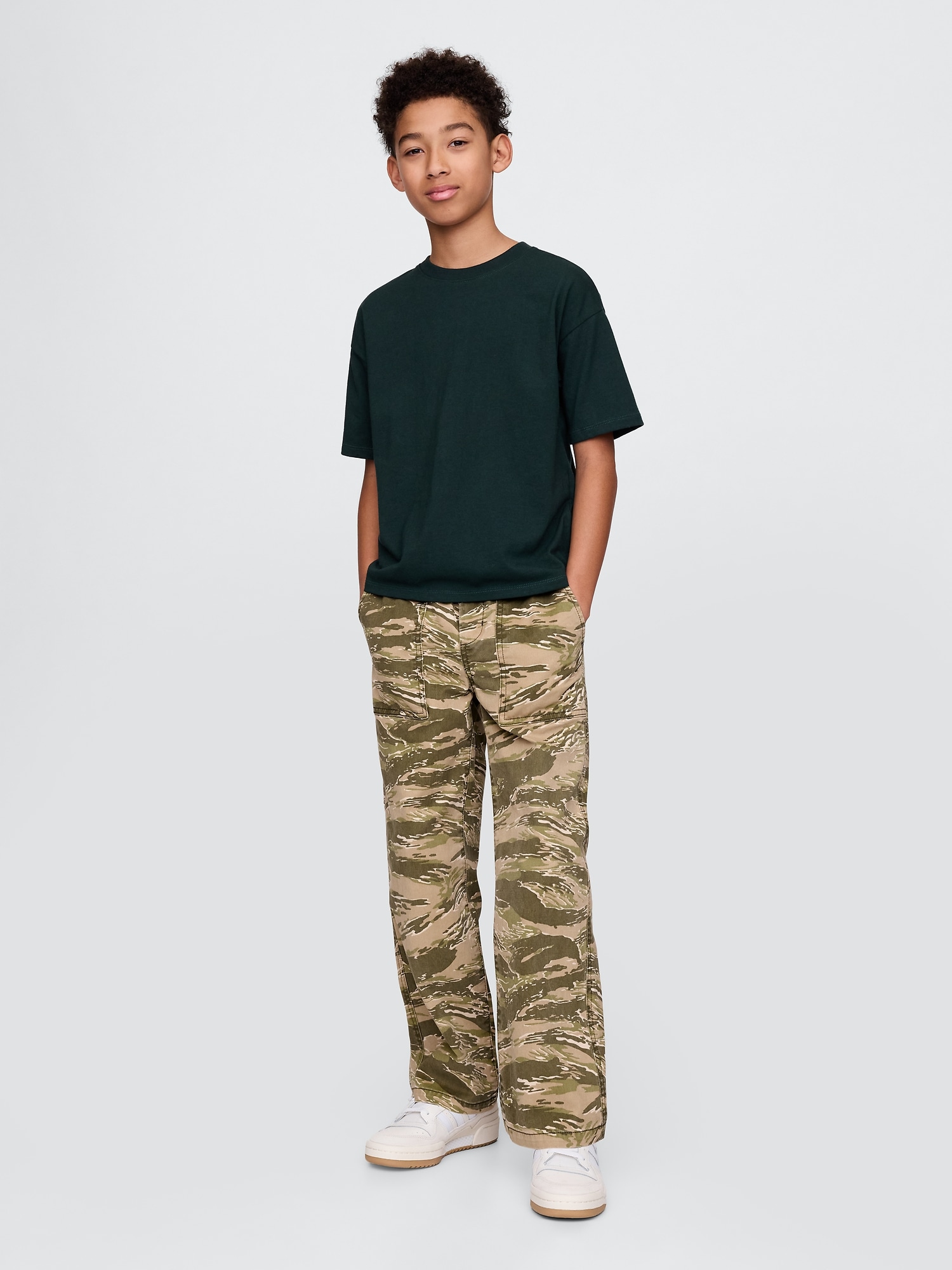 Kids UltraSoft Easy Camo Khakis - Green Camo