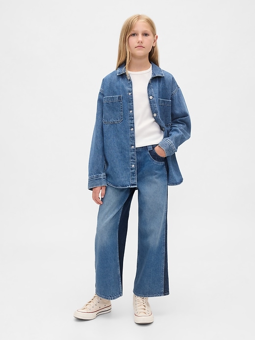 Image number 1 showing, Kids High Rise Stride Wide-Leg Ankle Jeans
