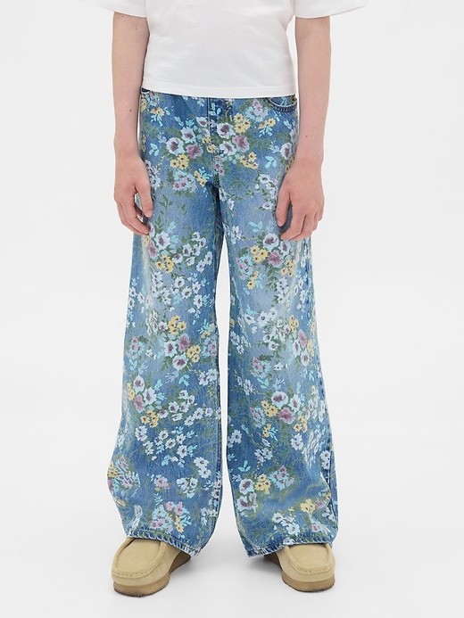 Image number 3 showing, Kids Floral Easy Baggy Jeans