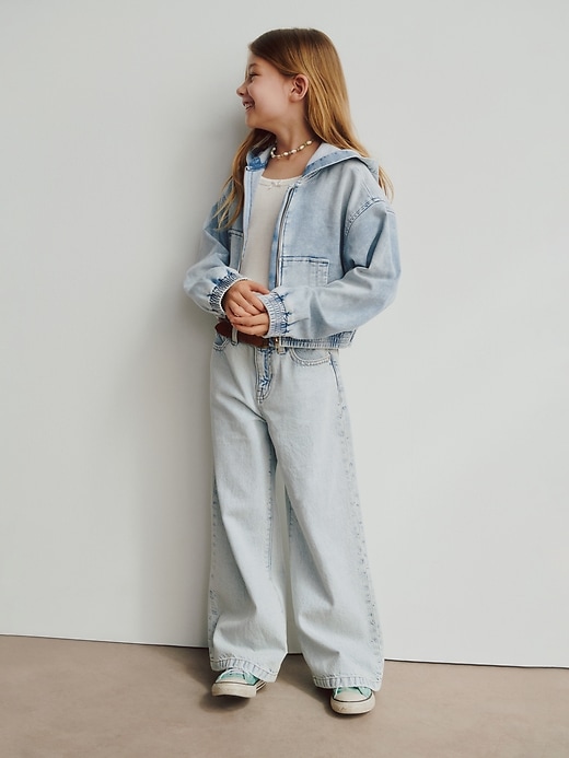 Image number 6 showing, Kids High Rise Stride Wide-Leg Ankle Jeans