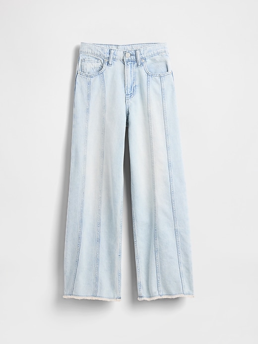 Image number 2 showing, Kids Low Rise Stride Seamed Wide-Leg Jeans