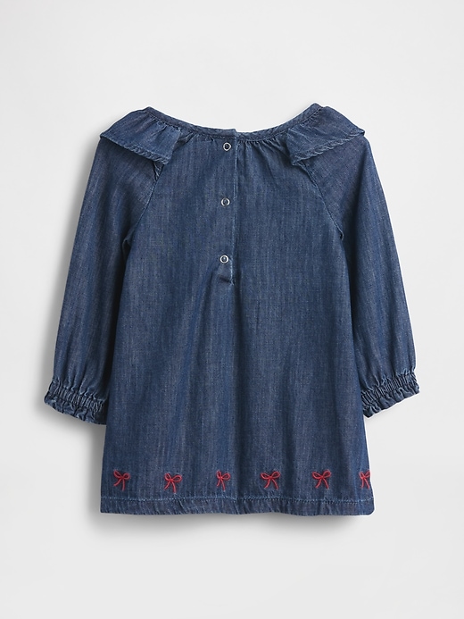 Image number 2 showing, Baby Denim Ruffle Collar Dress