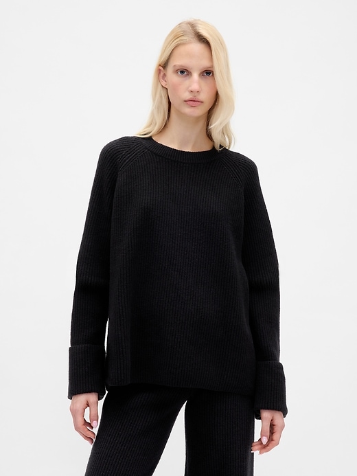 Image number 1 showing, CashSoft Shaker-Stitch Boyfriend Sweater