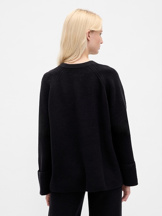CashSoft Shaker-Stitch Boyfriend Sweater