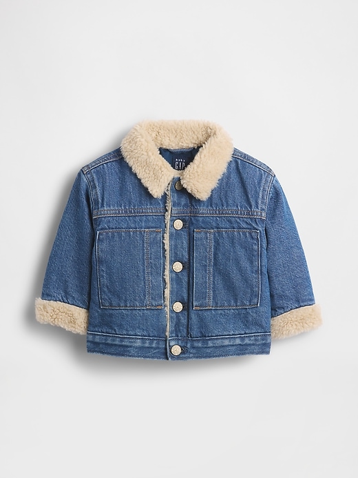 Image number 2 showing, Baby UltraSoft Denim & Sherpa Bear Jacket