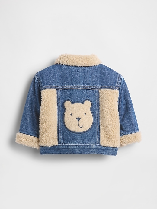 Image number 1 showing, Baby UltraSoft Denim & Sherpa Bear Jacket