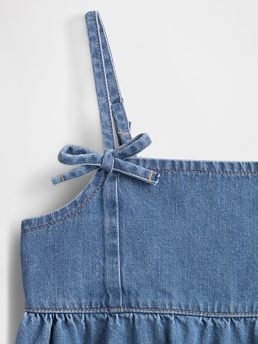 Image number 5 showing, Kids Denim Bow-Strap Peplum Top