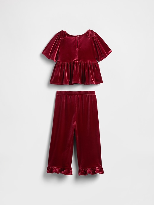 Image number 3 showing, Baby & Toddler Velour Ruffle Outfit Set