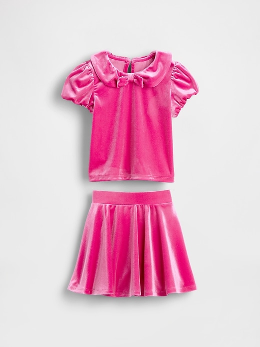 Image number 2 showing, Baby & Toddler Velour Bow Outfit Set