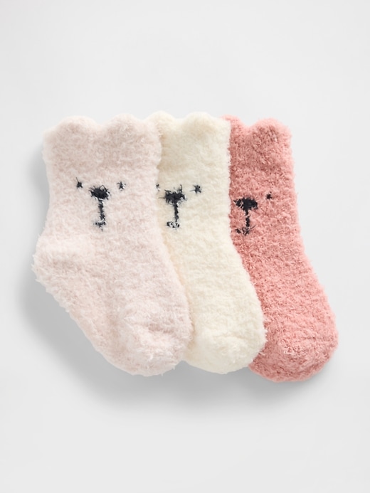 Image number 1 showing, Baby Cozy Bear Socks (3-Pack)