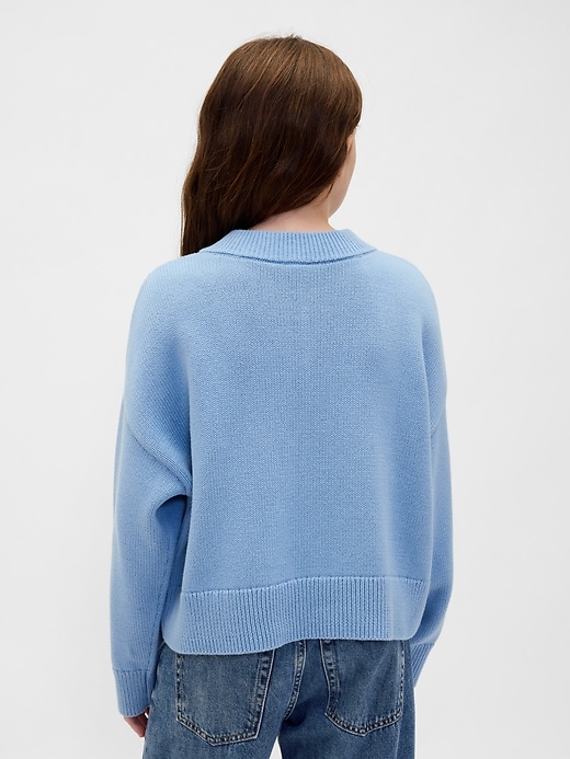 Image number 3 showing, Kids Boxy V-Neck Sweater
