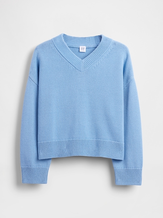 Image number 2 showing, Kids Boxy V-Neck Sweater