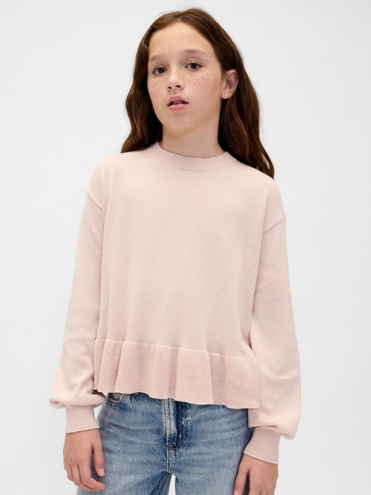 Image number 1 showing, Kids Relaxed Peplum Sweater