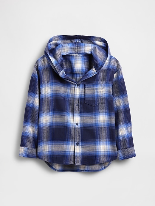Image number 2 showing, Kids Organic Cotton Hooded Flannel Shirt
