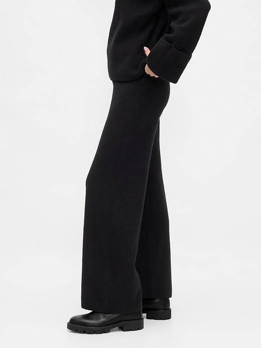 Image number 3 showing, CashSoft Shaker-Stitch Sweater Pants