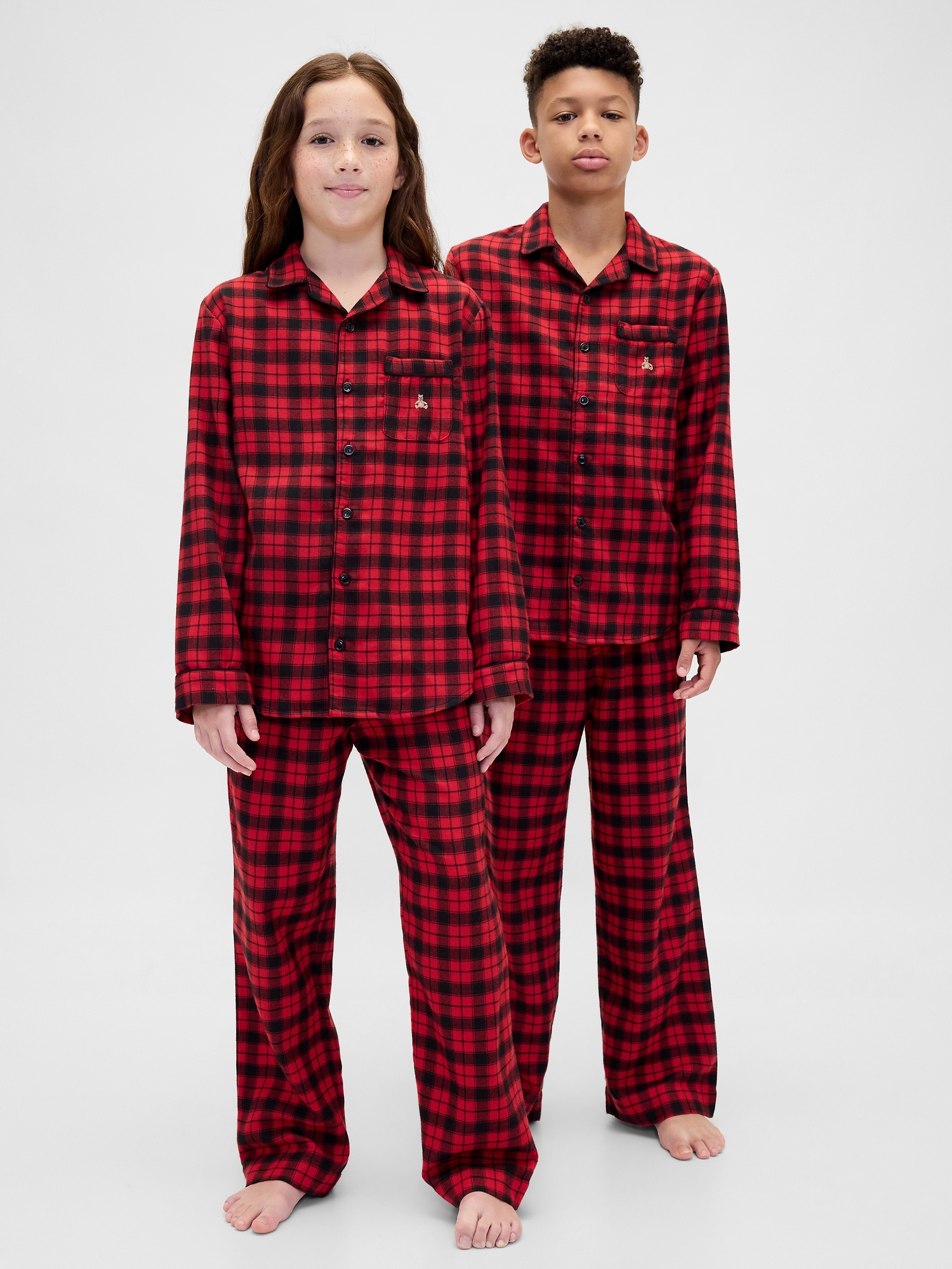 Kids Recycled Flannel PJ Set