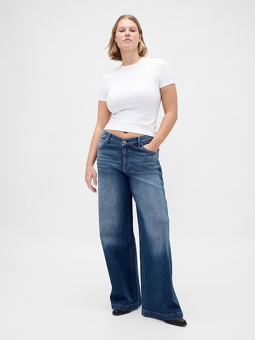 Image number 5 showing, High Rise Stride V-Waist Wide-Leg Jeans