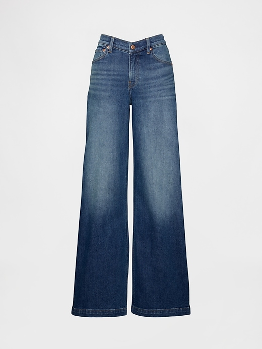 Image number 7 showing, High Rise Stride V-Waist Wide-Leg Jeans