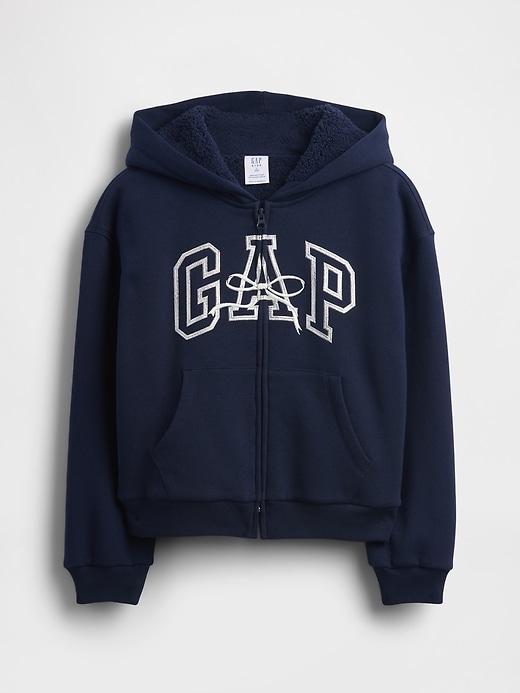 Image number 2 showing, Kids Sherpa-Lined Graphic Logo Hoodie