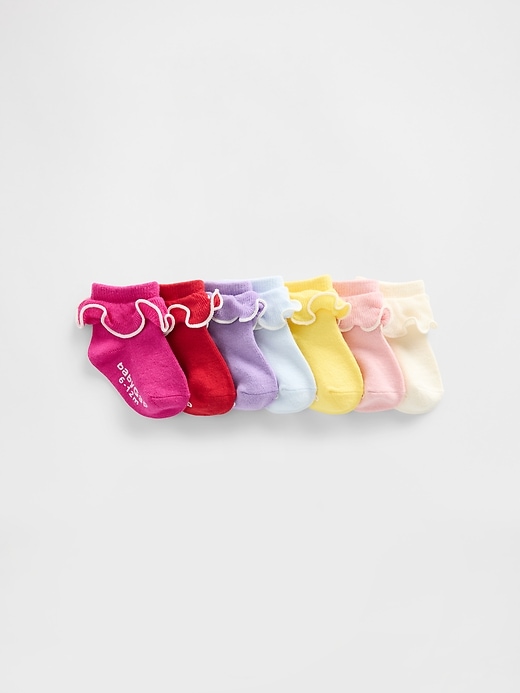 Image number 1 showing, Baby & Toddler Ruffle Ankle Socks (7-Pack)