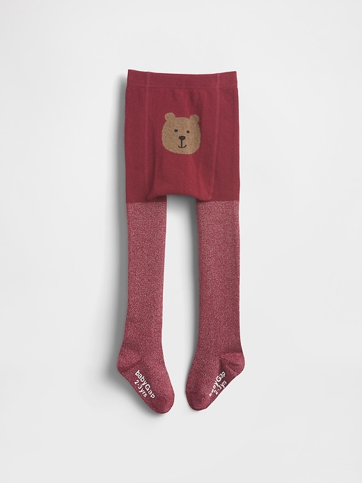 Image number 1 showing, Baby & Toddler Glitter Bear Tights