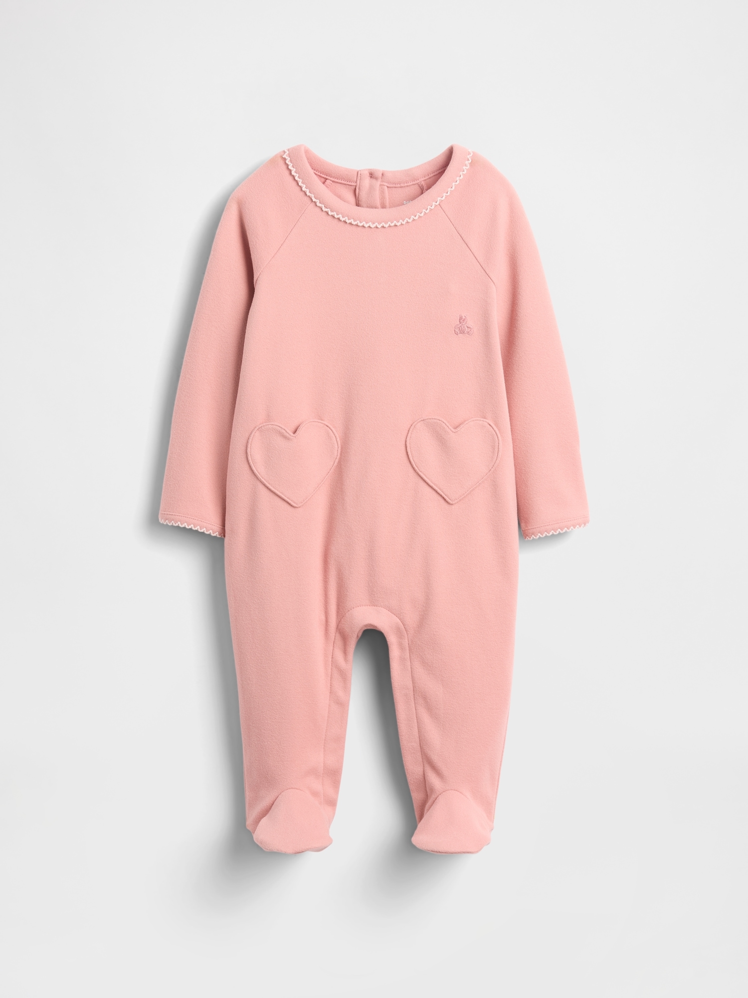 Baby Softspun Heart Pocket Footed One-Piece