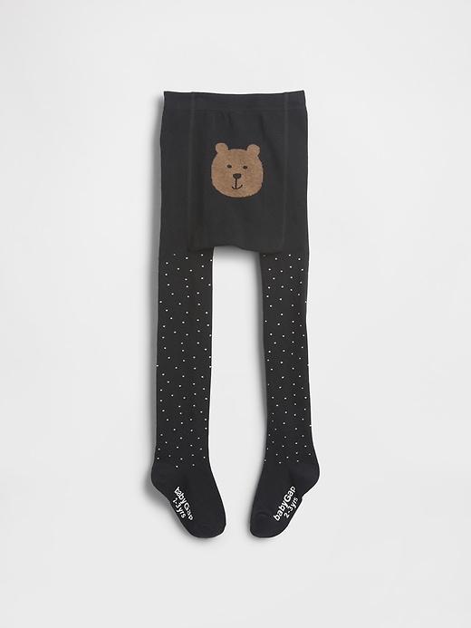 Image number 1 showing, Baby & Toddler Glitter Dot Bear Tights