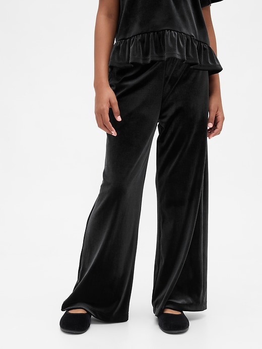 Image number 3 showing, Kids Velvet Wide-Leg Pants