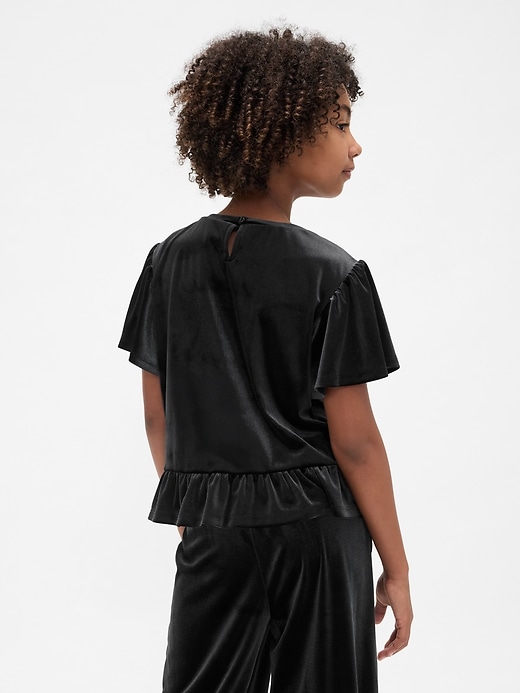 Image number 3 showing, Kids Velour Peplum Top