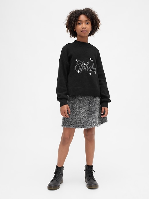 Image number 1 showing, Kids Wicked Tinsel Eyelash Sweater Skirt