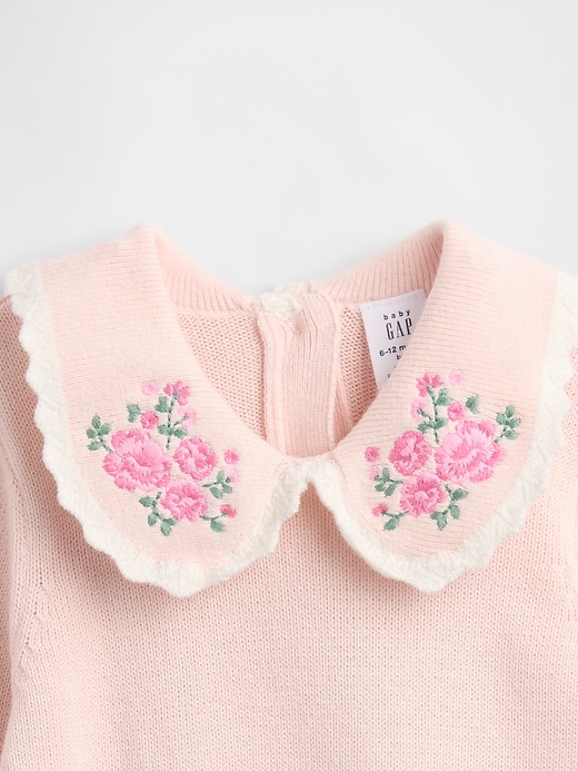 Image number 3 showing, Baby Embroidered Sweater Bodysuit